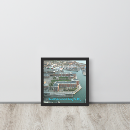 Nice City Framed poster with realestatematching24 with key Logo