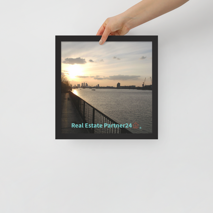 Awesome River View Framed poster with realestatepartner24 with house Logo