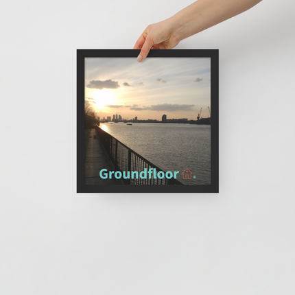 Awesome River View Framed poster with Groundfloor with House Logo
