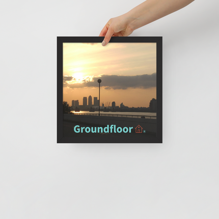 Majestic Sunset Framed poster with Groundfloor with House Logo