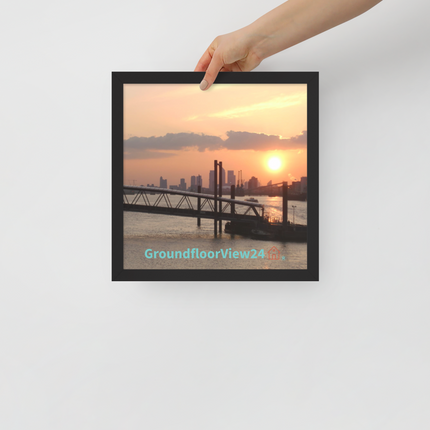 Evening Glow Framed poster with GroundfloorView24 with House Logo