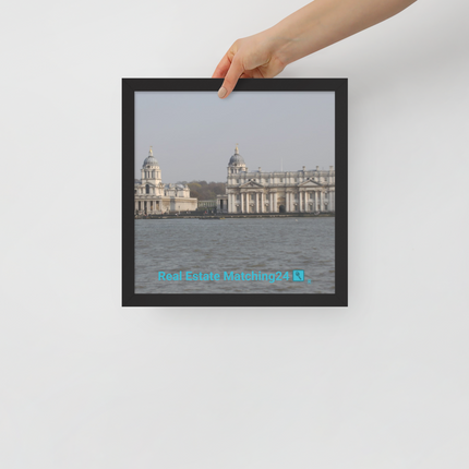 Riverside Beauty Framed poster with realestatematching24 with key Logo