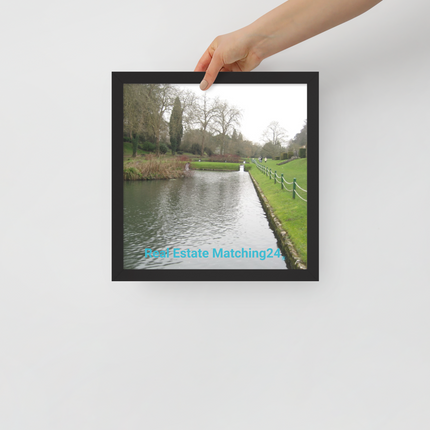 Lakeside Beauty Framed poster with realestatematching24 without key Logo