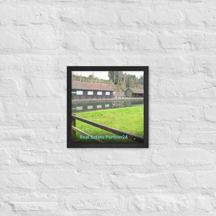 Lakeside Serenity Framed poster with realestatepartner24 with house Logo