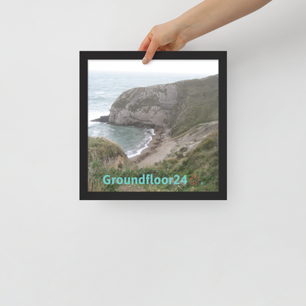 Sea & Hills Framed poster with Groundfloor24 with House Logo