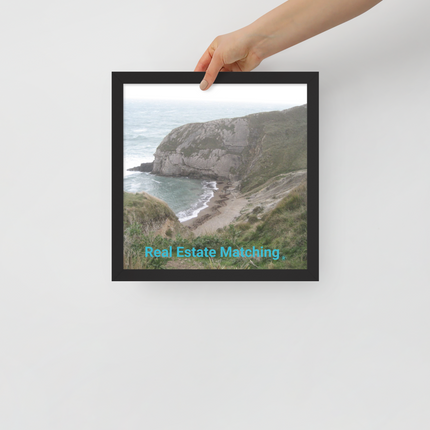 Sea & Hills Framed poster with realestatematching without key Logo