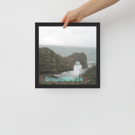 Coastal Escape Framed poster with Groundfloor24 with House Logo