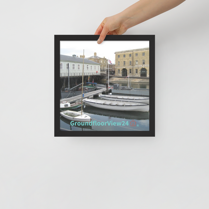 Boat on Water Framed poster with groundfloorview24 with House Logo