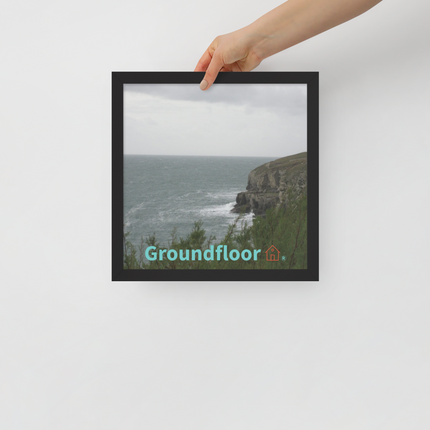 Seaside Serenity Framed poster with Groundfloor with House Logo