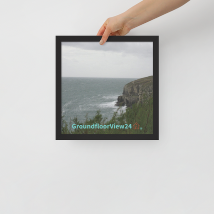 Seaside Serenity Framed poster with groundfloorview24 with House Logo