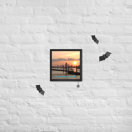 Evening Glow Framed poster with realestatematching24 with key Logo