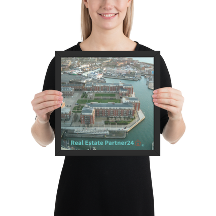 Nice City Framed poster with realestatepartner24 with house Logo