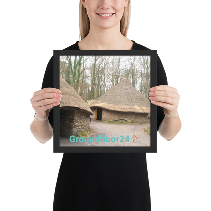 Village Charm Framed poster with Groundfloor24 with House Logo
