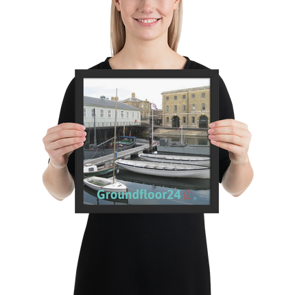 Boat on Water Framed poster with Groundfloor24 with House Logo