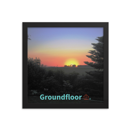 Beautiful Sunset Sinari Framed poster with Groundfloor with House Logo