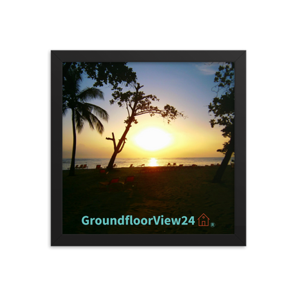 Beautiful Sea View Framed poster with groundfloorview24 with House Logo