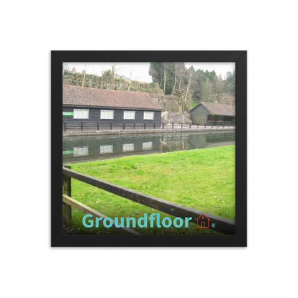 Lakeside Serenity Framed poster with Groundfloor with House Logo