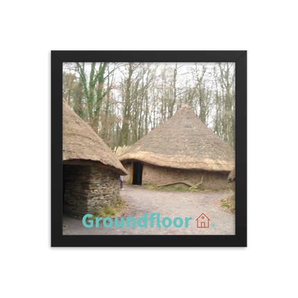 Village Charm Framed poster with Groundfloor with House Logo
