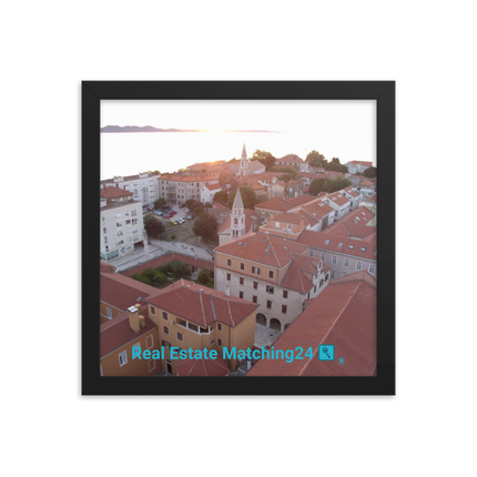 Roof Sunset View Framed poster with realestatematching24 with key Logo