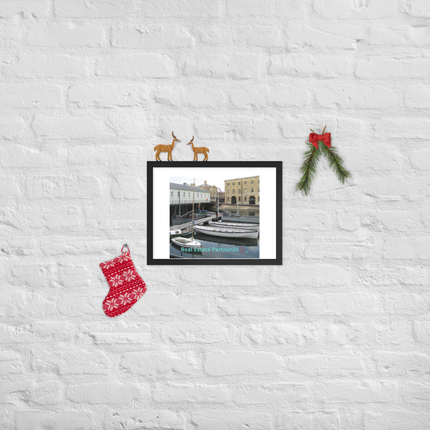 Boat on Water Framed poster with realestatepartner24 with house Logo