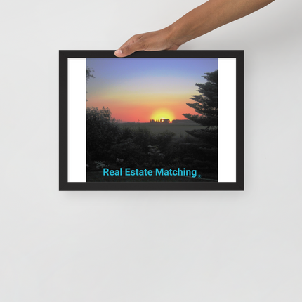 Beautiful Sunset Sinari Framed poster with realestatematching without key Logo