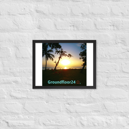 Beautiful Sea View Framed poster with Groundfloor24 with House Logo