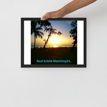 Beautiful Sea View Framed poster with realestatematching24 without key Logo