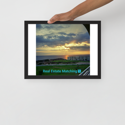 Natural View Framed poster with realestatematching with key Logo
