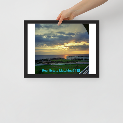 Natural View Framed poster with realestatematching24 with key Logo