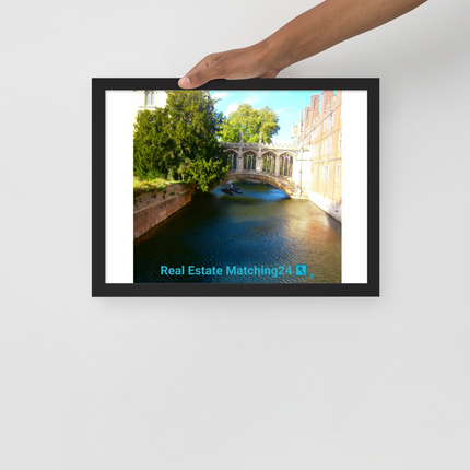 Beautiful Canel Framed poster with realestatematching24 with key Logo