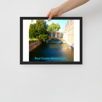 Beautiful Canel Framed poster with realestatematching24 without key Logo
