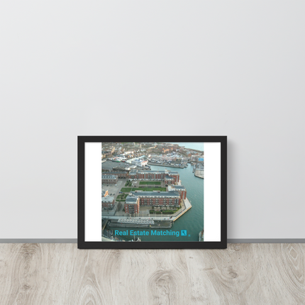 Nice City Framed poster with realestatematching with key Logo