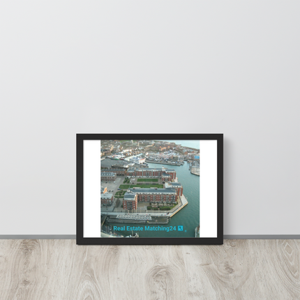 Nice City Framed poster with realestatematching24 with key Logo