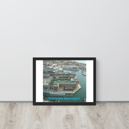 Nice City Framed poster with realestatematching24 without key Logo