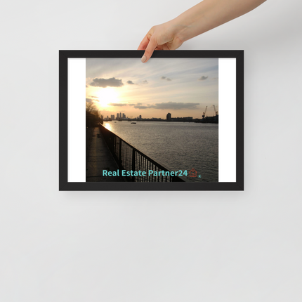 Awesome River View Framed poster with realestatepartner24 with house Logo