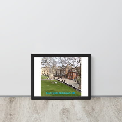 Beautiful Park Framed poster with realestatematching24 with key Logo