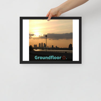 Majestic Sunset Framed poster with Groundfloor with House Logo