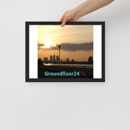 Majestic Sunset Framed poster with Groundfloor24 with House Logo