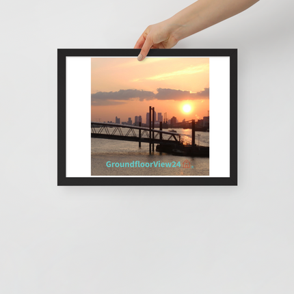 Evening Glow Framed poster with GroundfloorView24 with House Logo