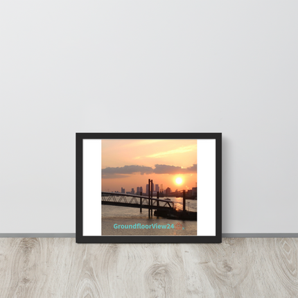 Evening Glow Framed poster with realestatematching with key Logo