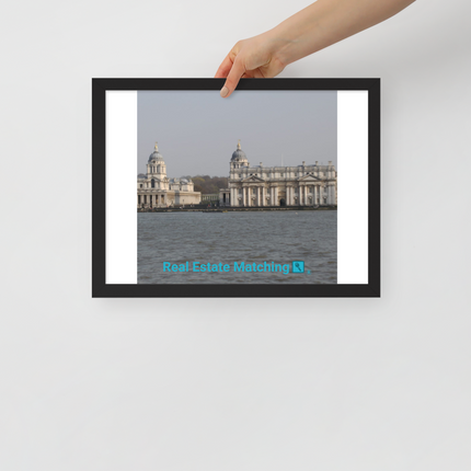 Riverside Beauty Framed poster with realestatematching with key Logo