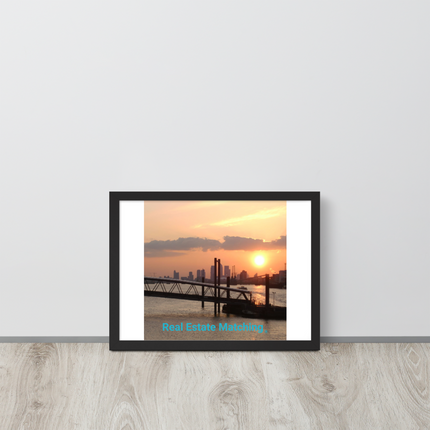 Evening Glow Framed poster with realestatematching without key Logo