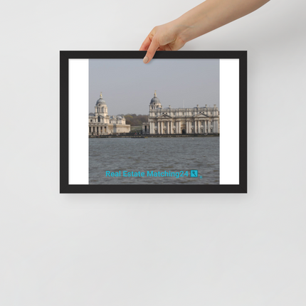 Riverside Beauty Framed poster with realestatematching24 with key Logo