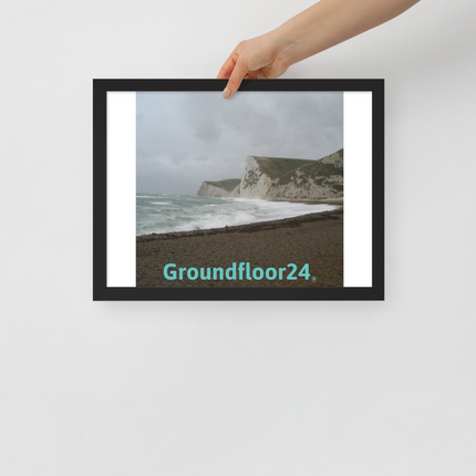 Waves and Sand Framed poster with Groundfloor24 without House Logo