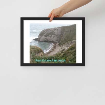 Sea & Hills Framed poster with realestatepartner24 with house Logo