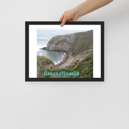 Sea & Hills Framed poster with Groundfloor24 with House Logo