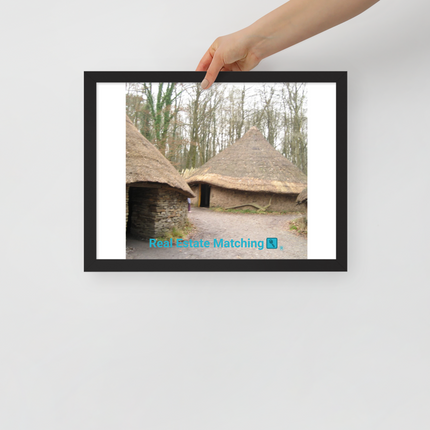 Village Charm Framed poster with realestatematching with key Logo