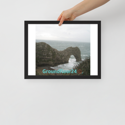 Coastal Escape Framed poster with Groundfloor24 with House Logo