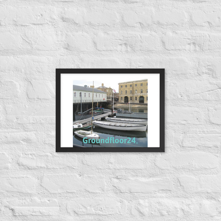 Boat on Water Framed poster with Groundfloor24 without House Logo