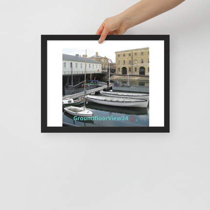 Boat on Water Framed poster with groundfloorview24 with House Logo